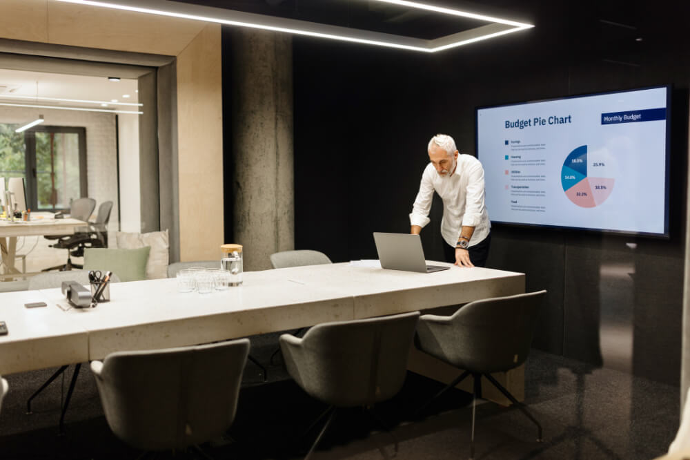 An executive is preparing for an important budget meeting. Align your decisions with your core values to lead with confidence and clarity.