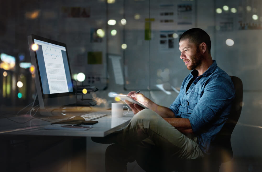 A COO is walking his talk - even if it means working late to finish an important project. Actions that align with your values speak louder than words.
