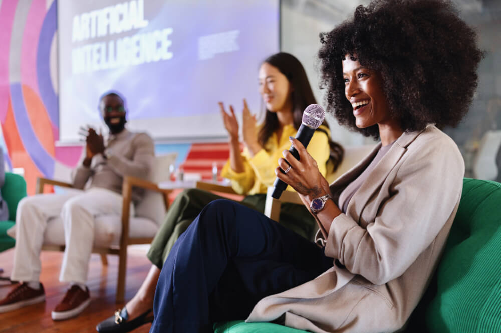 A creative team is showcasing their latest project ideas. Innovation thrives when you allow room for individuality and fresh perspectives.